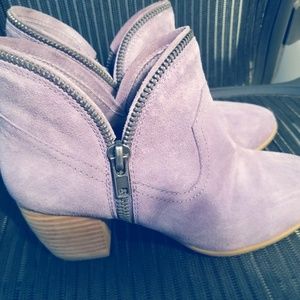Lavender Suede Ankle Boots 8.5